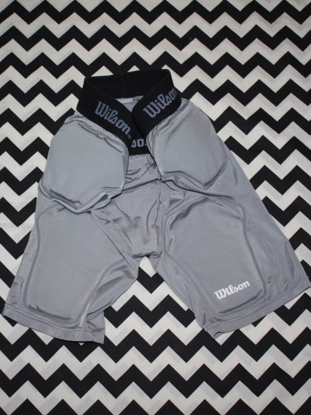 Wilson Padded Fooballl Shorts with Cup Pouch & 5 Built-in Pads-Size Youth Large